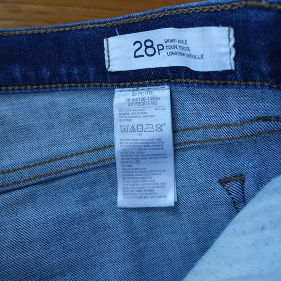 BR premium denim jeans 28 Petite 28P Skinny Ankle stretch  mid-rise Medium wash - Picture 16 of 16